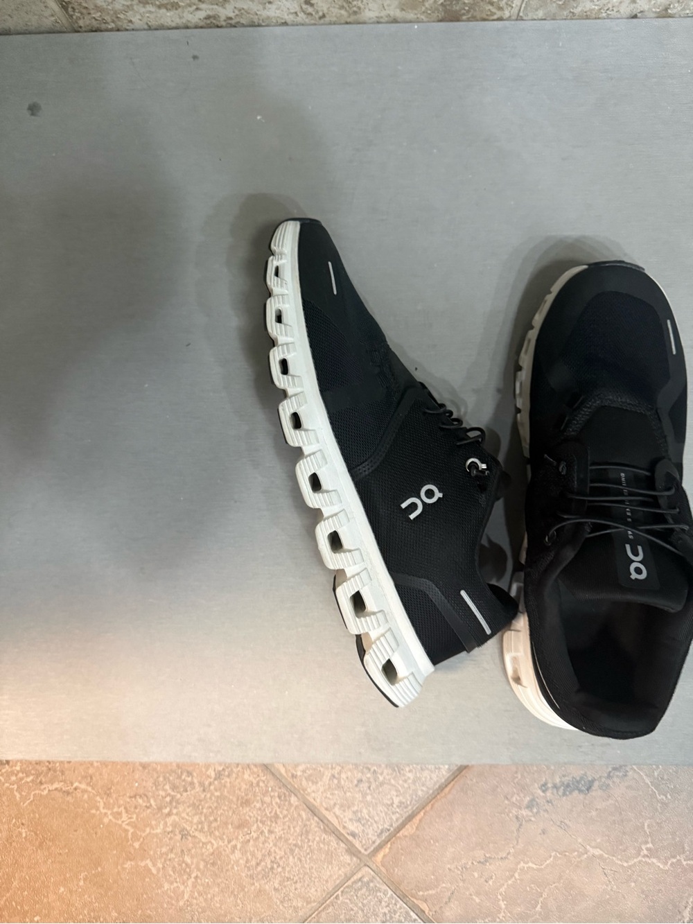 On Running Women’s Cloud Athletic Shoes in Black/White